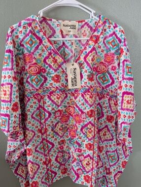 Savanna Jane Embroidered S/M OS Top